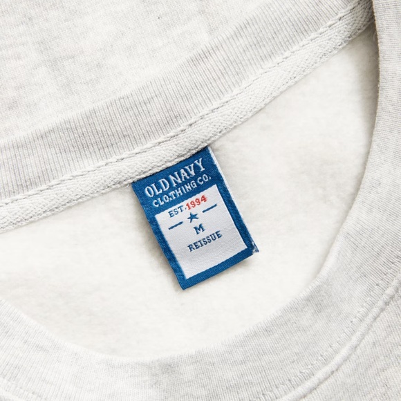 NWT OLD NAVY 94 Fleece Logo Sweatshirt COLOR WHITE - Picture 4 of 6